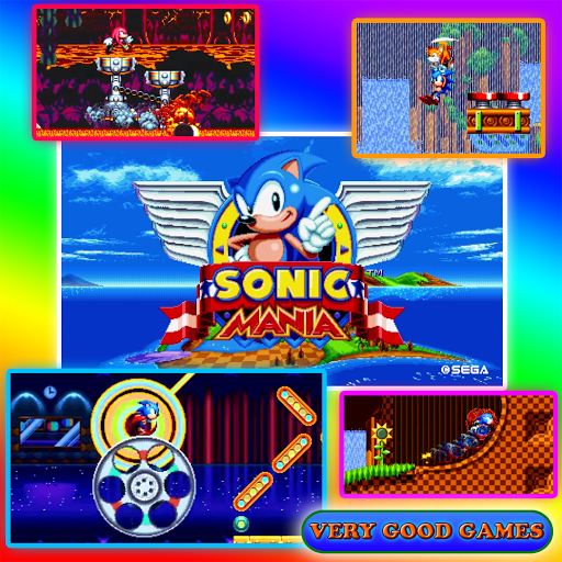 A banner for the review of Sonic Mania on the gaming blog Very Good Games