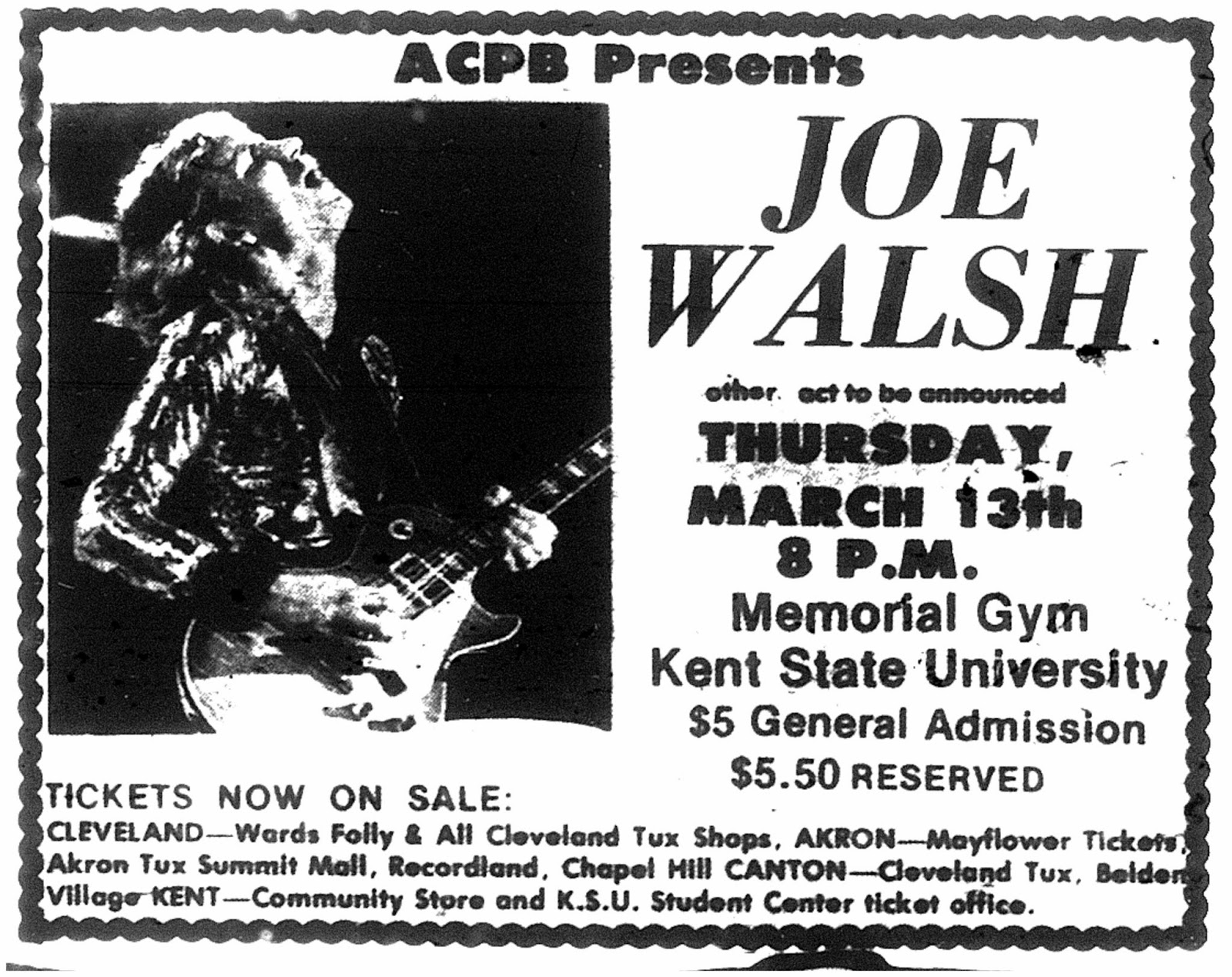 Dr. Rock & Roll Joe Walsh in Kent, Ohio
