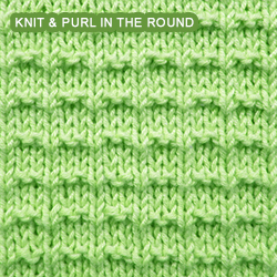 The Ridge Rib stitch is a simple combination of knit and purl stitches that can be worked in the round or flat