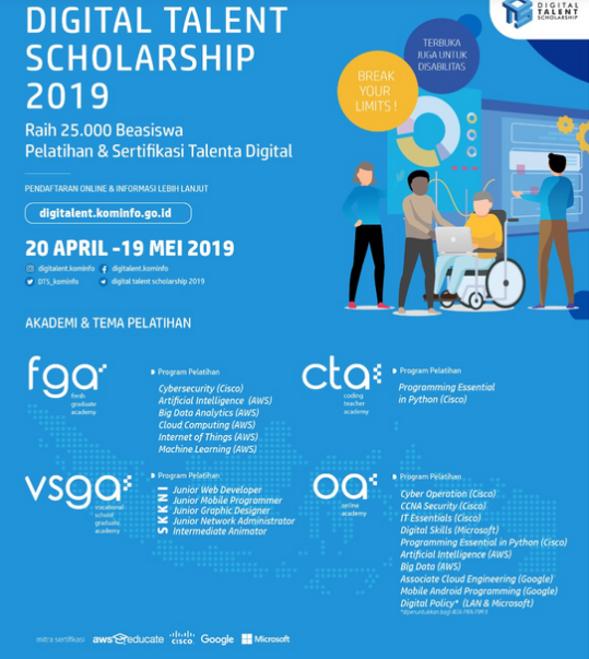 Raih 25 000 Beasiswa Digital Talent Scholarship 2019 Bagi Lulusan Smk D3 S1 D4 Guru Dan Masyarakat Umum Secercah Ilmu