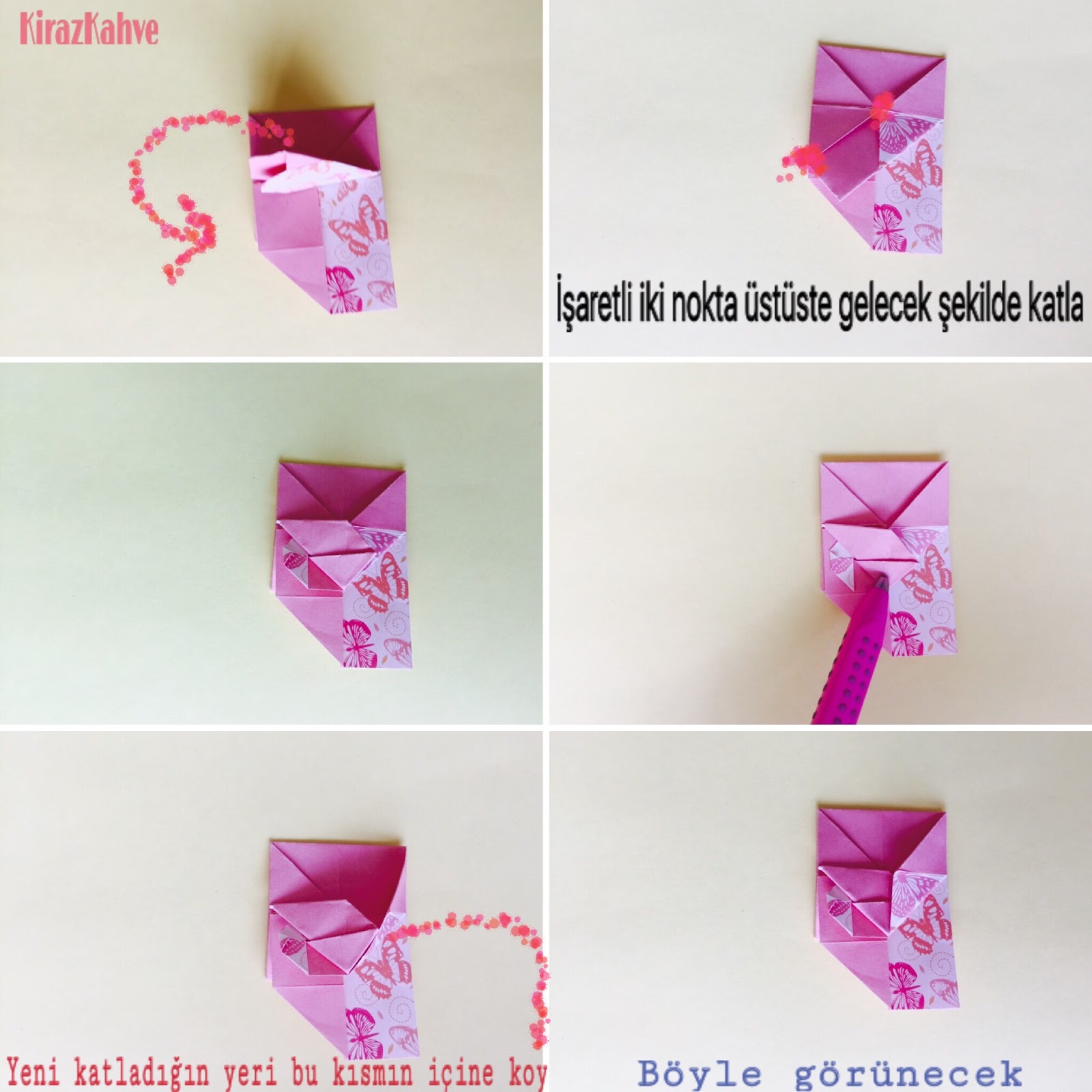 Origami Kağıt Kalp Kutu Yapımı