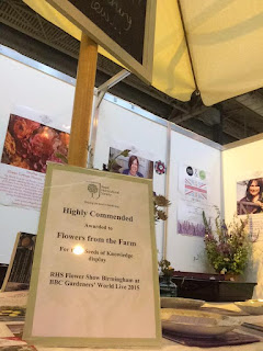 Flowers from the Farm Highly Commended at BBC Gardeners' World Live 2015 for their stand of British flowers