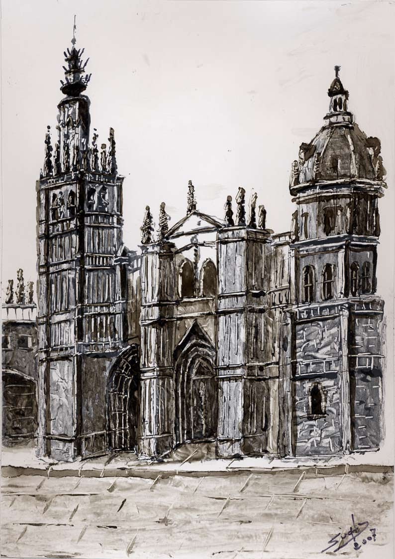 Vista de la fachada principal de la Catedral de Toledo