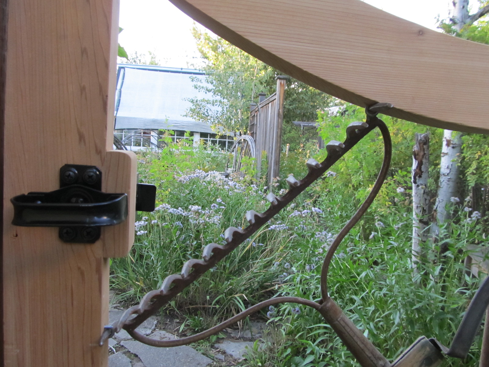 Montana Wildlife Gardener a repurposed garden tool, garden gate
