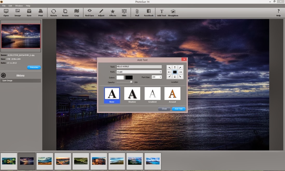 برنامج مجاني إحترافي لتحرير وتحسين ومعالجة الصور وإضافة التأثيرات عليها PhotoSun 14 v2.0 