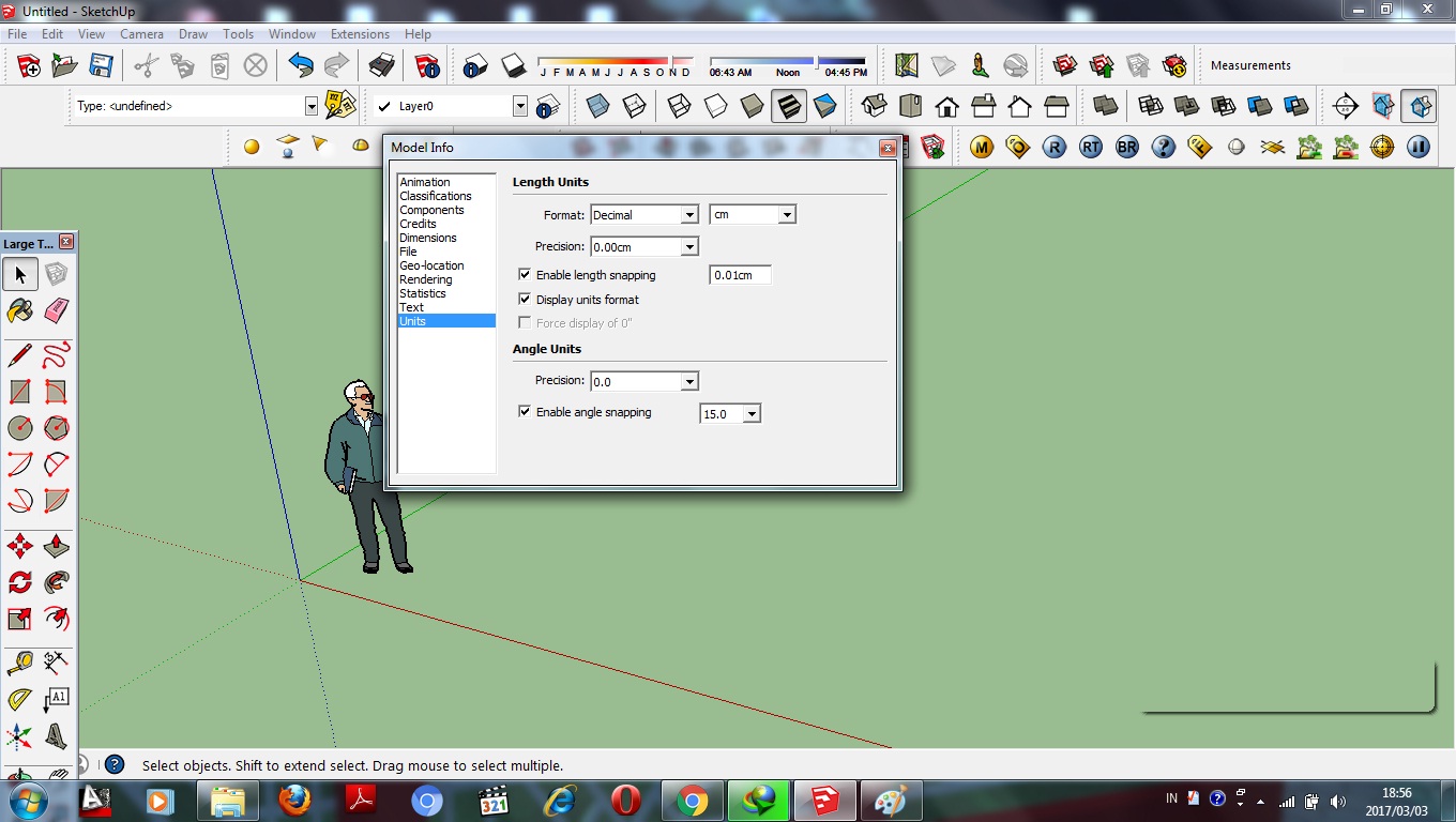 Cara merubah satuan dimensi SketchUp
