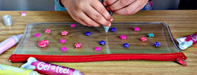 Decorating a pencil case with Gel-a-Peel