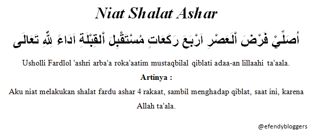 Bacaan Niat Shalat Fardhu (5 Waktu) - ISLAM INDAH