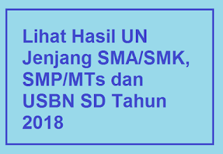 Hasil UNBK SMA/SMK 2018