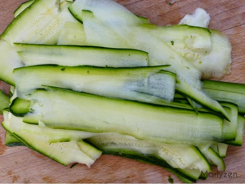 Lamelles de courgette.