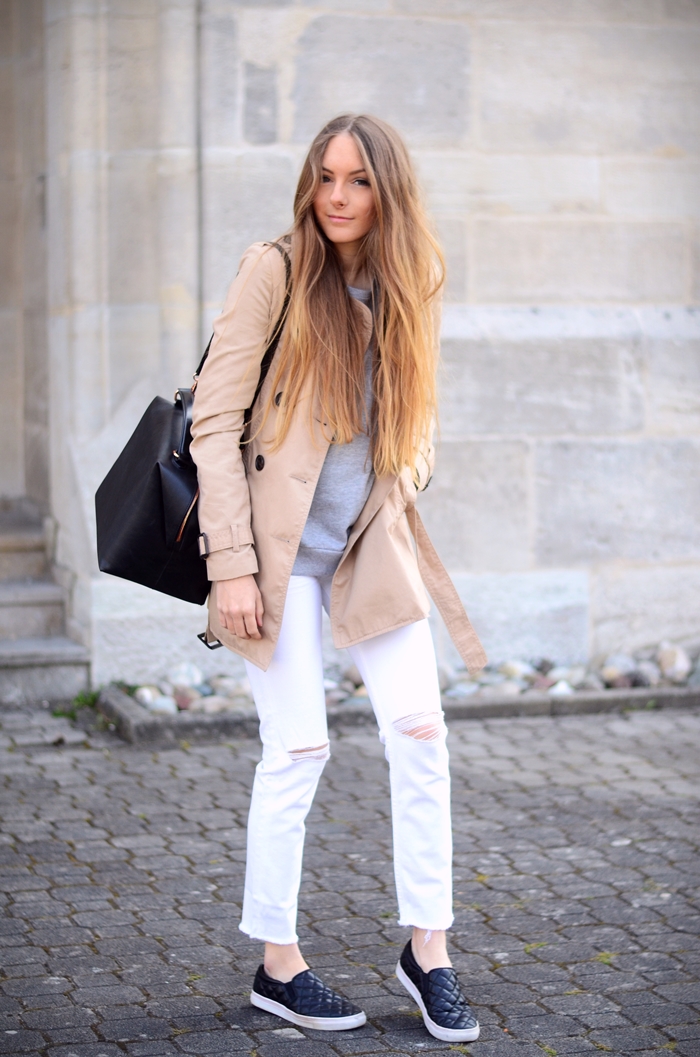 Trenchcoat & White Jeans | BY ANNA: Fashion and Lifestyle Blog from ...