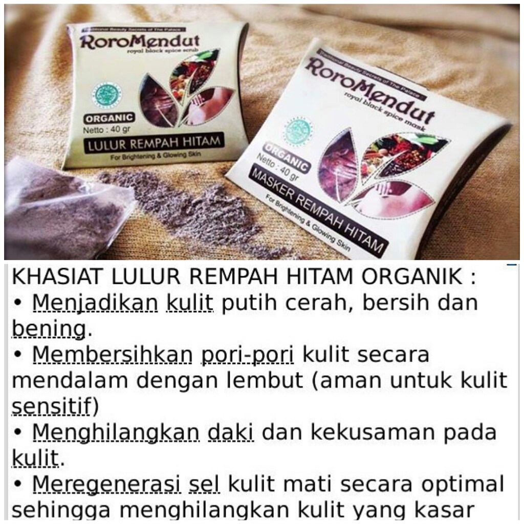 Katalog Belanja Online: LULUR REMPAH HITAM RORO MENDUT