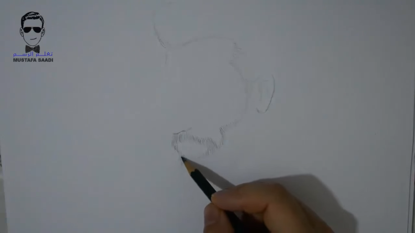 طريقة رسم الشعر واللحية للرجل بالرصاص للمبتدئين تعلم الرسم