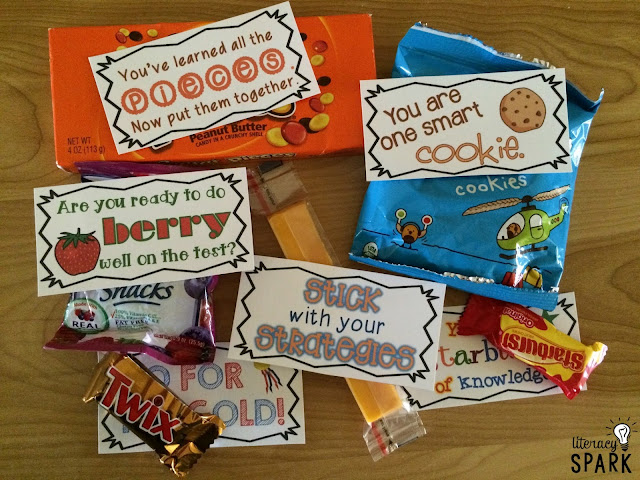Are you looking for ways to motivate your students during testing season?   Sometimes a little treat is needed for some extra encouragement and motivation. These candy and snack motivational test phrases are just what you need.   Download a free sample of the FORTY included phrases in the linked blog post.