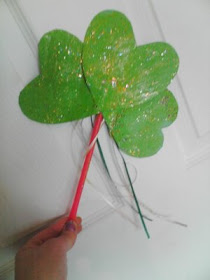 Shamrock Wand and Hat: Saint Patrick Day craft activity for kids