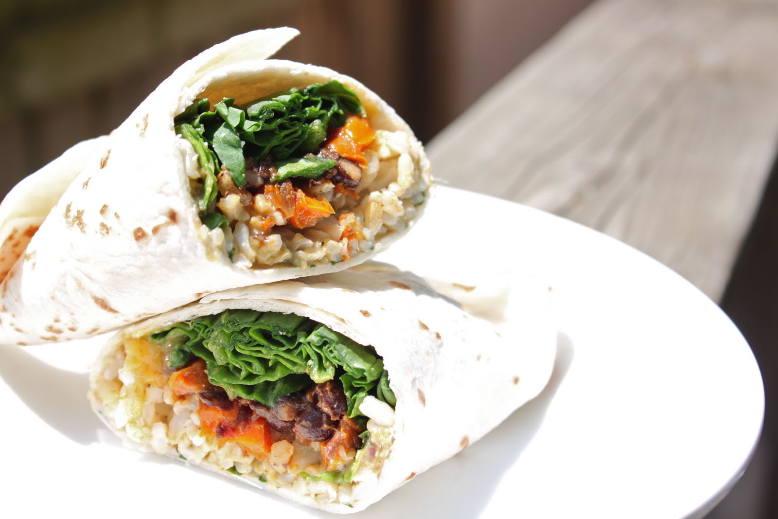 The Everyday Vegetarian Vegan black bean brown rice burritos