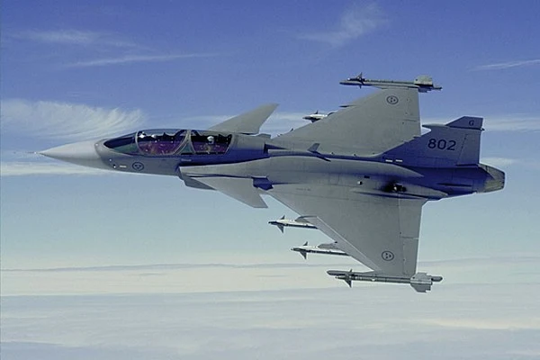 Saab JAS 39 Gripen fighter jet in flight