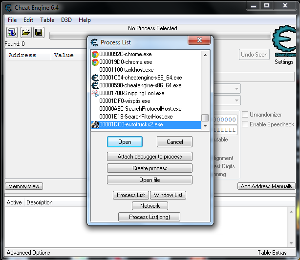 Euro Truck Simulator Para + Level Kasma Hilesi Cheat Engine