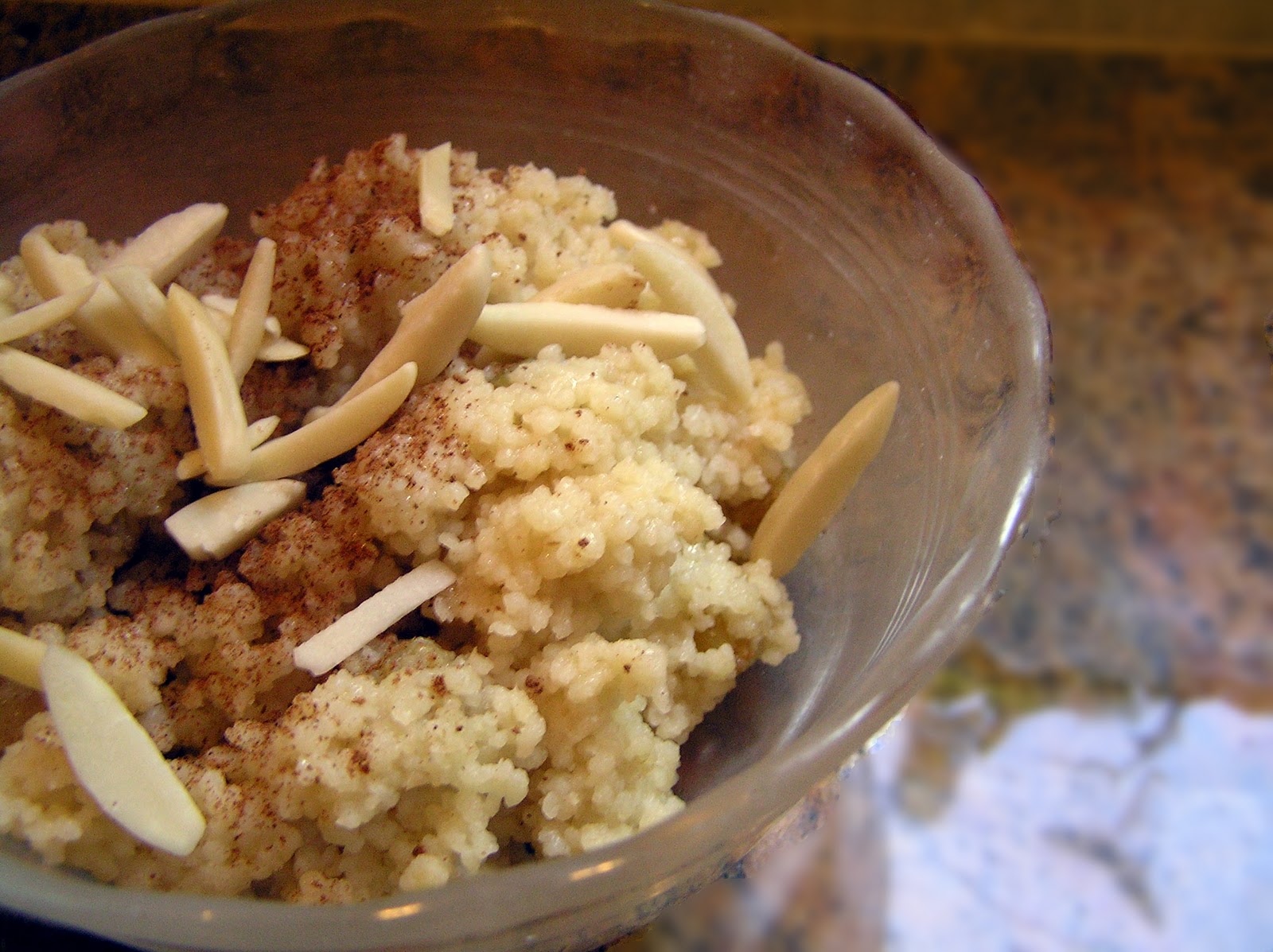 Parve (and Vegan) Almond Couscous Pudding