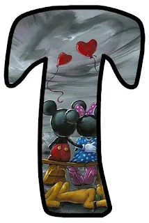 Abecedario de Minnie y Mickey Enamorados. Minnie and Mickey in Love Alphabet.