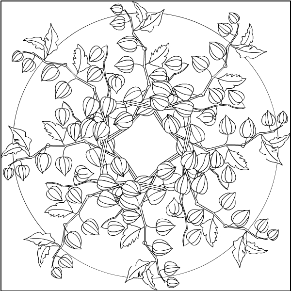 Nicole's Free Coloring Pages: Physalis Mandala * Coloring page