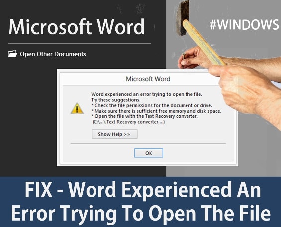 Word Experienced An Error Trying To Open The File: Resolving Word experienced an error trying to open the file in Office 2003/2007/Office 365/2010/2016 - how to solve the error Word experienced an error trying to open the file when opening a Word 2007/2010 file? Fixing Word experienced an error when trying to open the file? How do I fix Microsoft Word not opening? How to resolve Microsoft error opening word documents? After troubleshooting Microsoft word, it is seen about Trust Center. Learn how to fix MS Word experienced an error trying to open the file and solved ‌Word Experienced An Error Trying To Open The File error that you cannot open MS Word attachment sometimes from Outlook. Follow to try these suggestions.