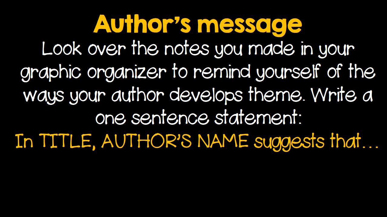 AUTHOR'S MESSAGE & CONNECTIONS BETWEEN TEXTS - Room 213