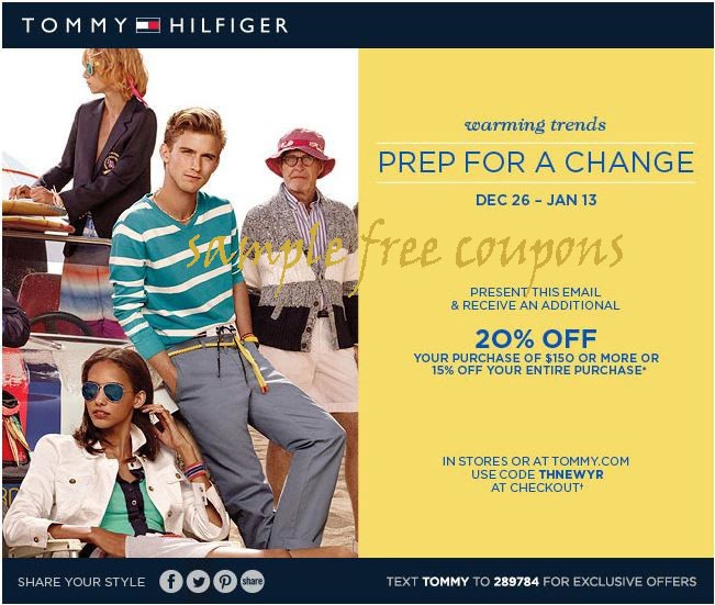 Printable Coupons: Tommy Hilfiger Coupons