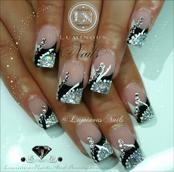 nails nail silver gold bling luminous acrylic designs glitter gel tips coast manicure fancy desings qld beauty luminousnails crystals sculptured