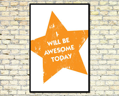 orange star illustration with i will be awesome today