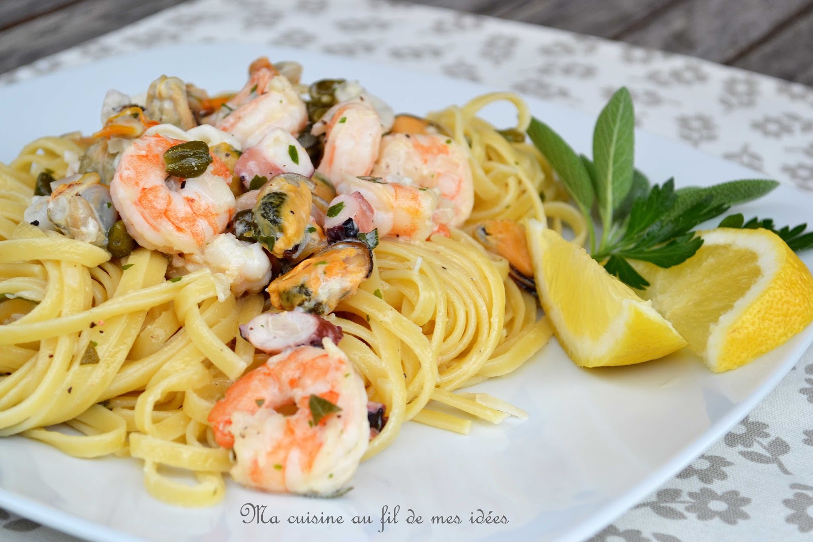 Ma Cuisine Au Fil De Mes Idées Pâtes Linguine Aux Fruits De Mer