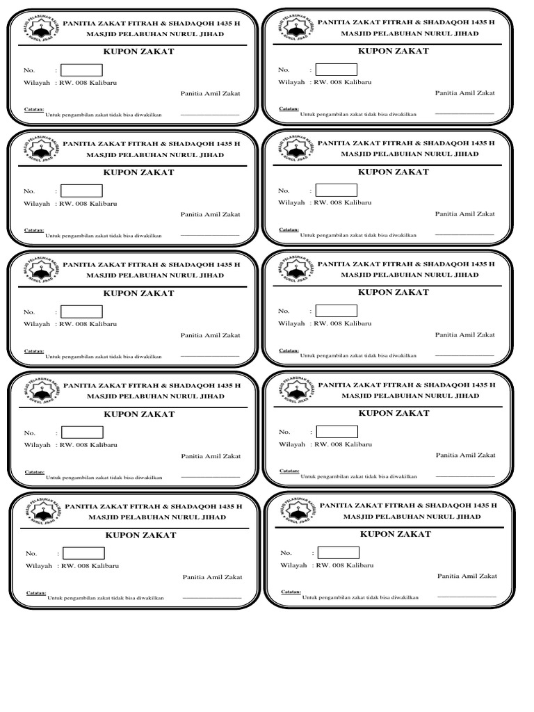 Contoh Kupon Qurban Wood Scribd Indo