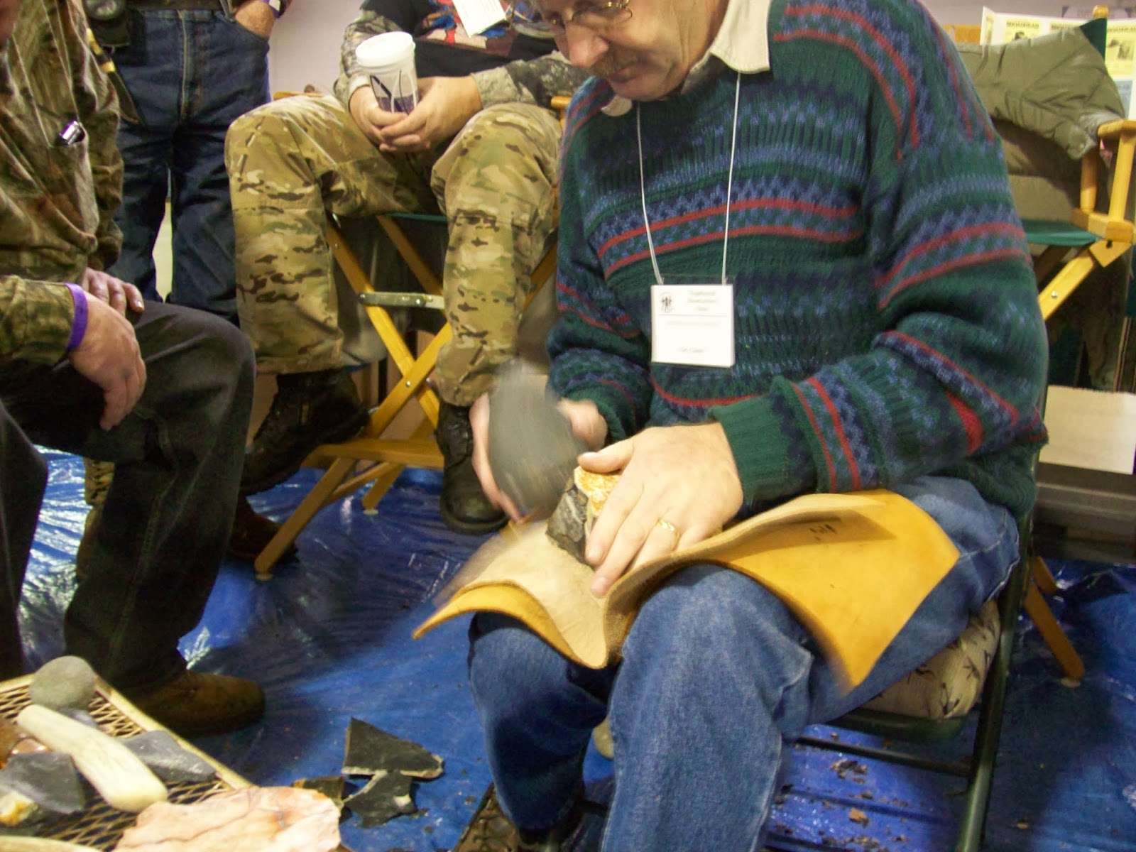 Primitive Enterprises Michigan Flintknappers meet at the Kalamazoo Traditional Archery Expo 2014
