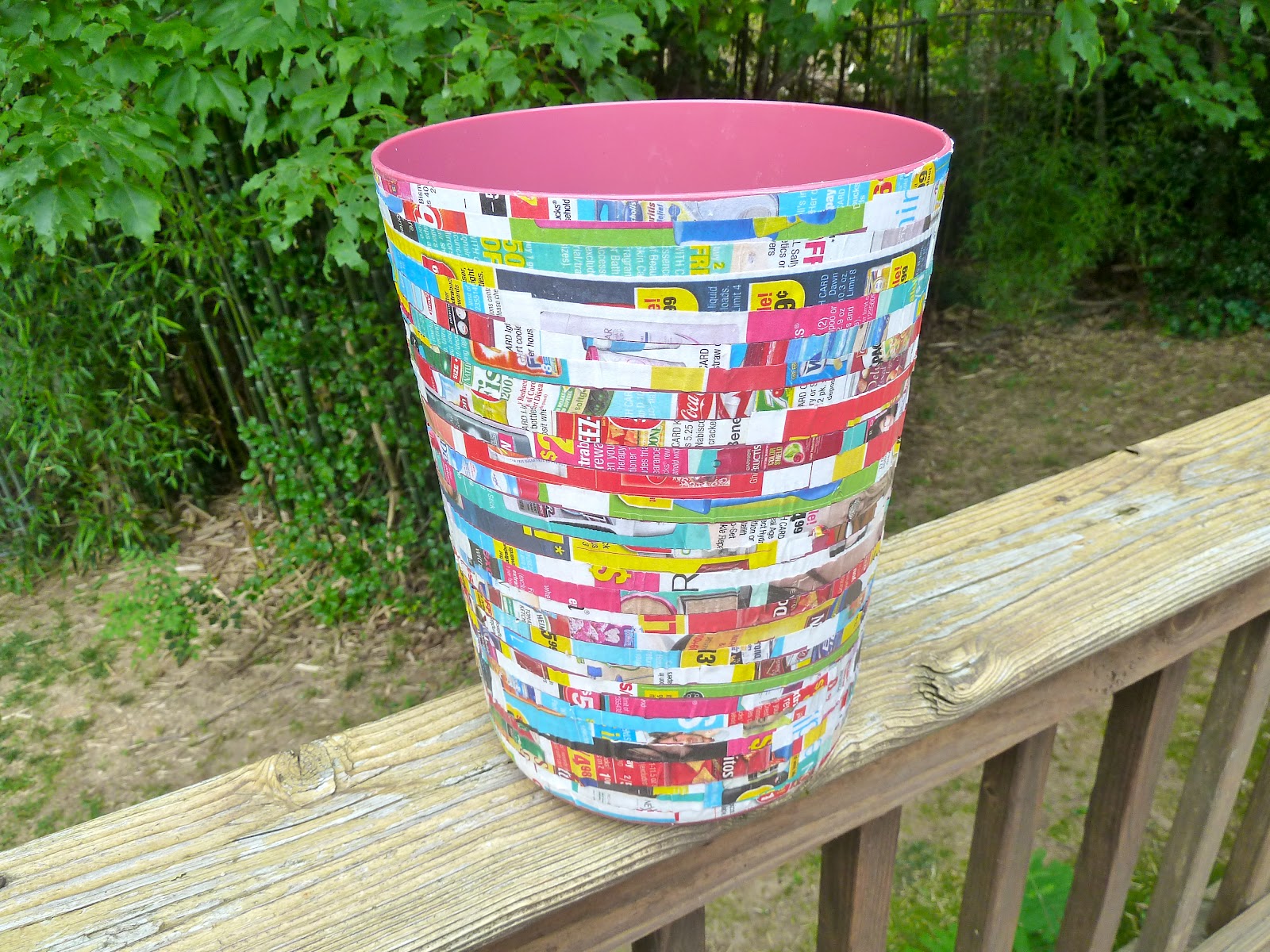 Make it easy crafts Recycled waste—wastebasket