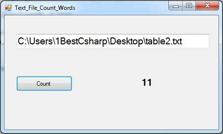 get the number of words in a txt file using c#