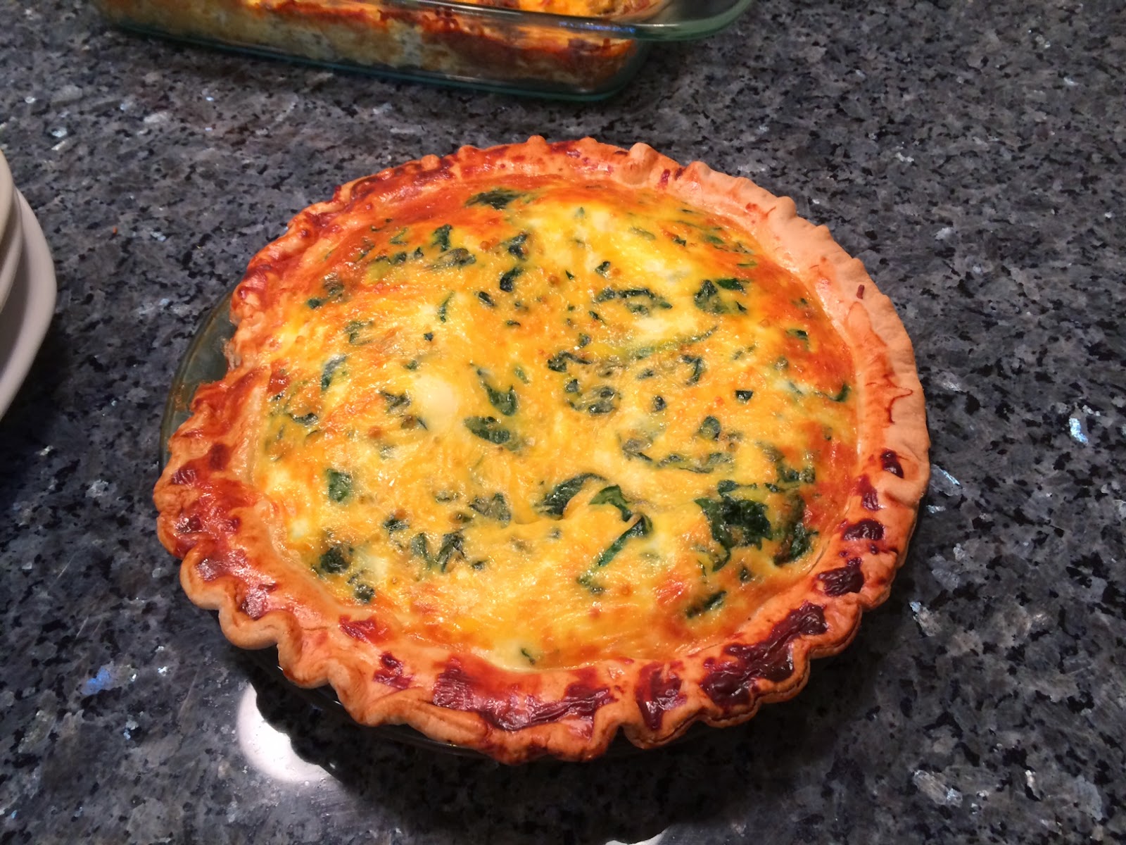 Pineapple Grass Baby Spinach and Cheddar Quiche