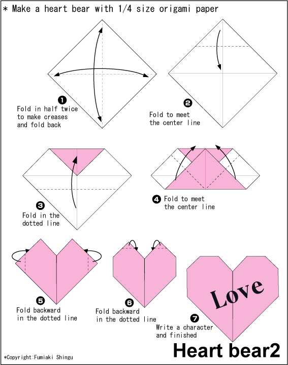 Heart - Easy Origami instructions For Kids