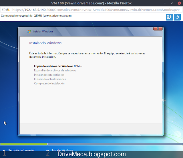 Instalando maquina virtual KVM de Windows