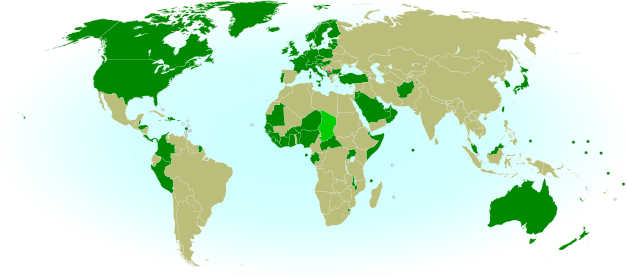 Map of countries that recognize the Republic of Kosovo as independent, updated for June 2012