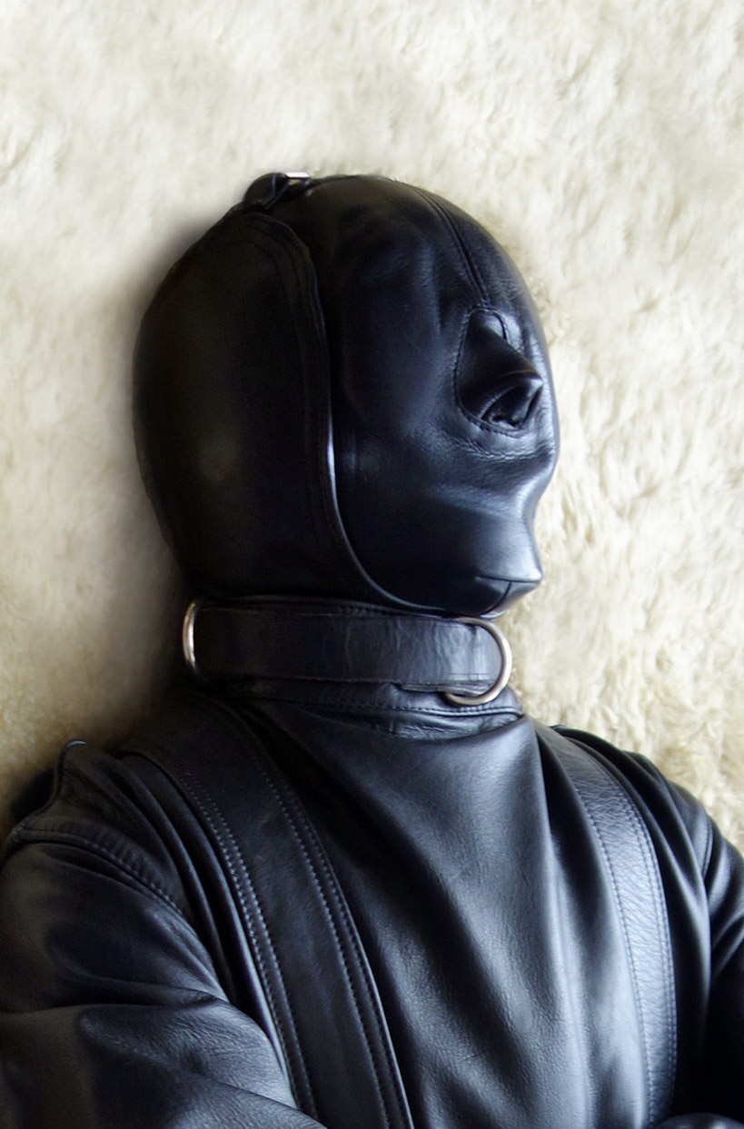 Bdsm Hoods Fetish Masks Leather Bondage Bdsm Sensory Deprivation Male Slave In Leather