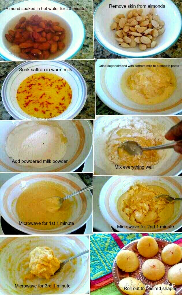 Sailaja Kitchen...A site for all food lovers! Microwave Kesar Badam