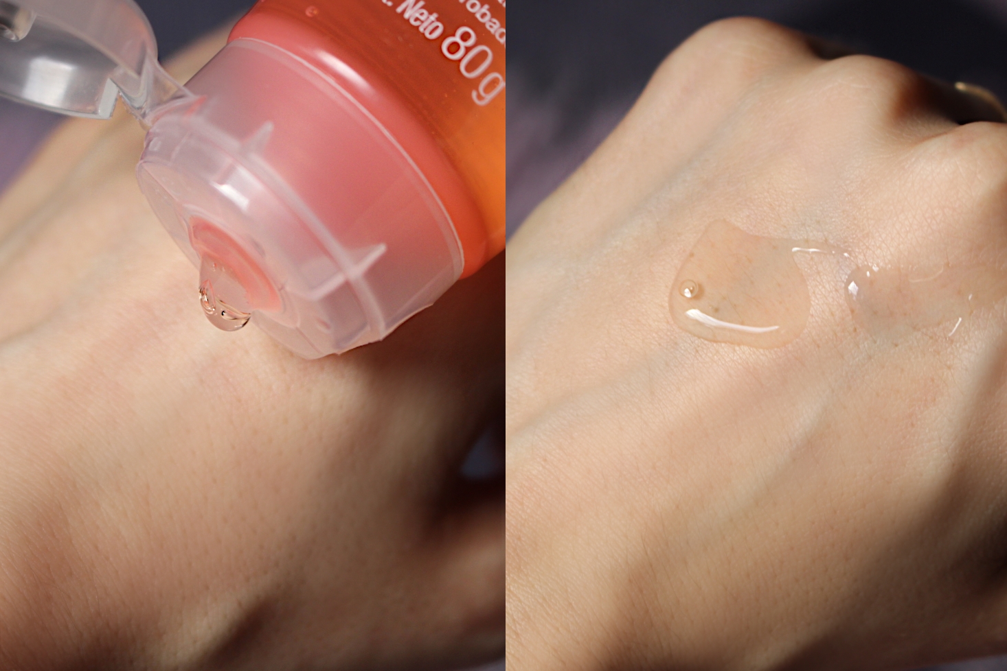 demonstration of Neutrogena face wash gel texture