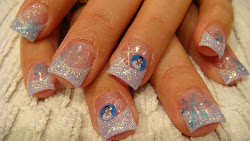 nail acrylic teenagers nails sparkly shiny pouted