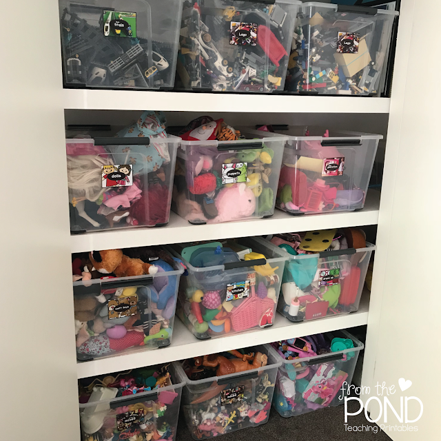 Toy Cupboard Labels in the Playroom From the Pond