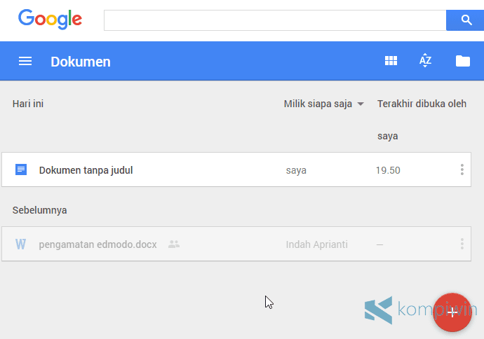 cara dapatkan google doc