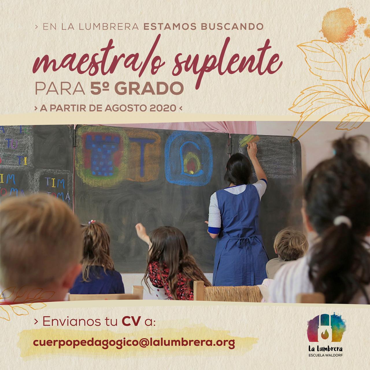 Búsqueda de Maestra/o suplente