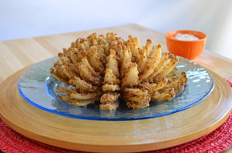 Healthy Intuitions Healthiest Baked Blooming Onion & Dipping Sauce