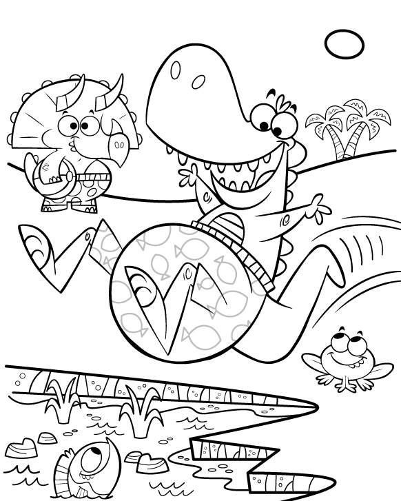 Swimming Dinosaurs Coloring Pages - Coloring and Drawing