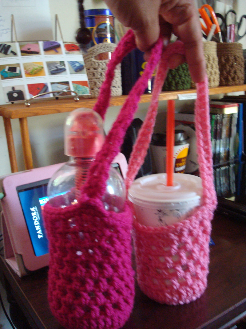 Handmade by Haniyyah Crochet Cup or Drink Carrier Holder