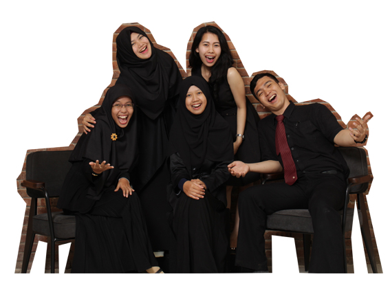 Right to Left: Bagus Wahyu Jatmiko, Oriana Vibrin Aprilia, Sarah Fadhilah, Cicih Ningsih, Rina Parliya